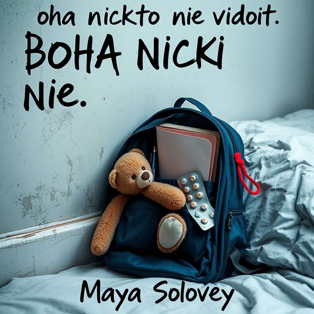 A tense, static scene for a book cover titled 'Пока никто не видит'