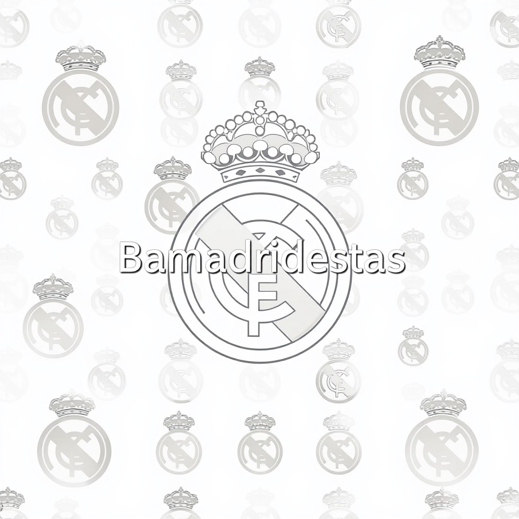 A simple white page featuring a faded Real Madrid logo subtly covering the entire page, with the text 'Bamadridestas' elegantly placed in the center