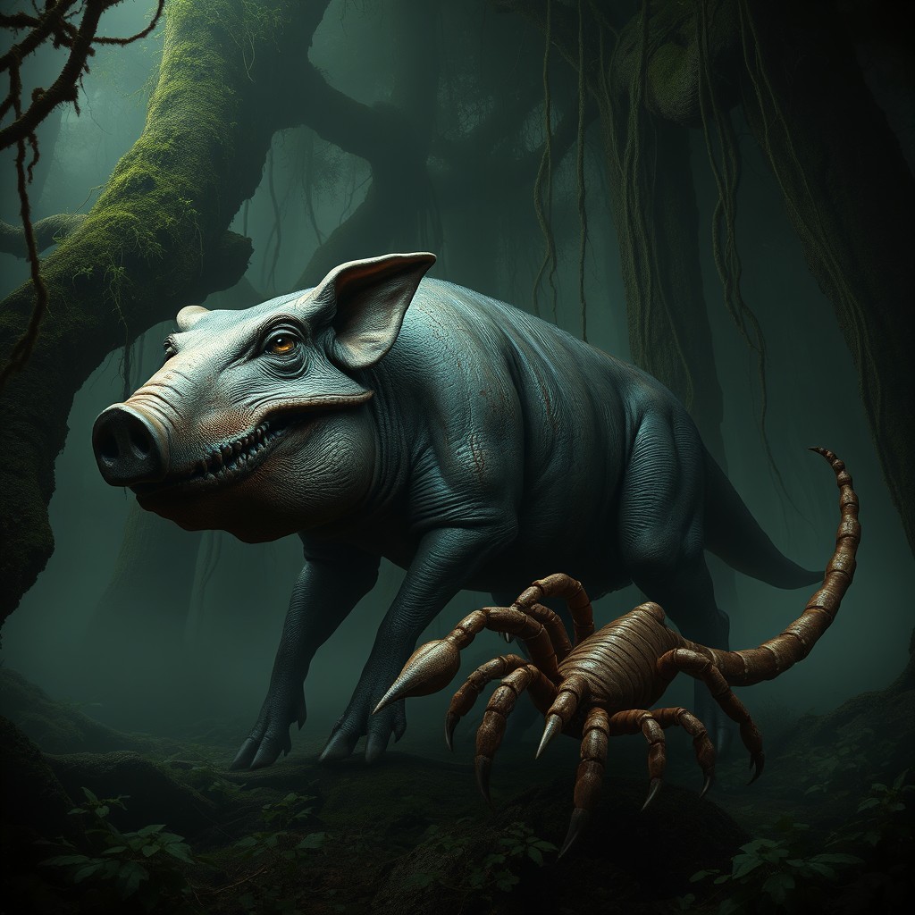 Discover the Terrifying Jungle Creature: A Fusion of Pig and T-Rex