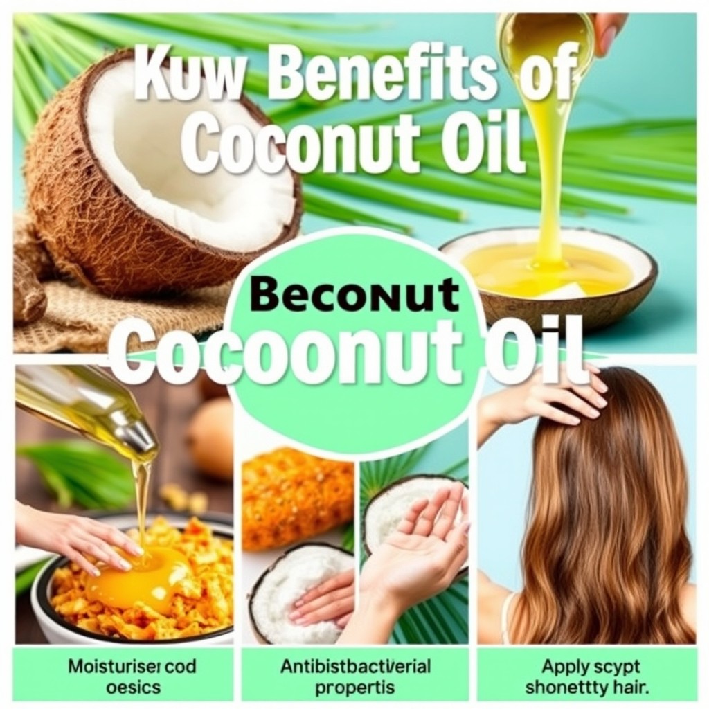 An innovative advertisement highlighting the numerous benefits of coconut oil