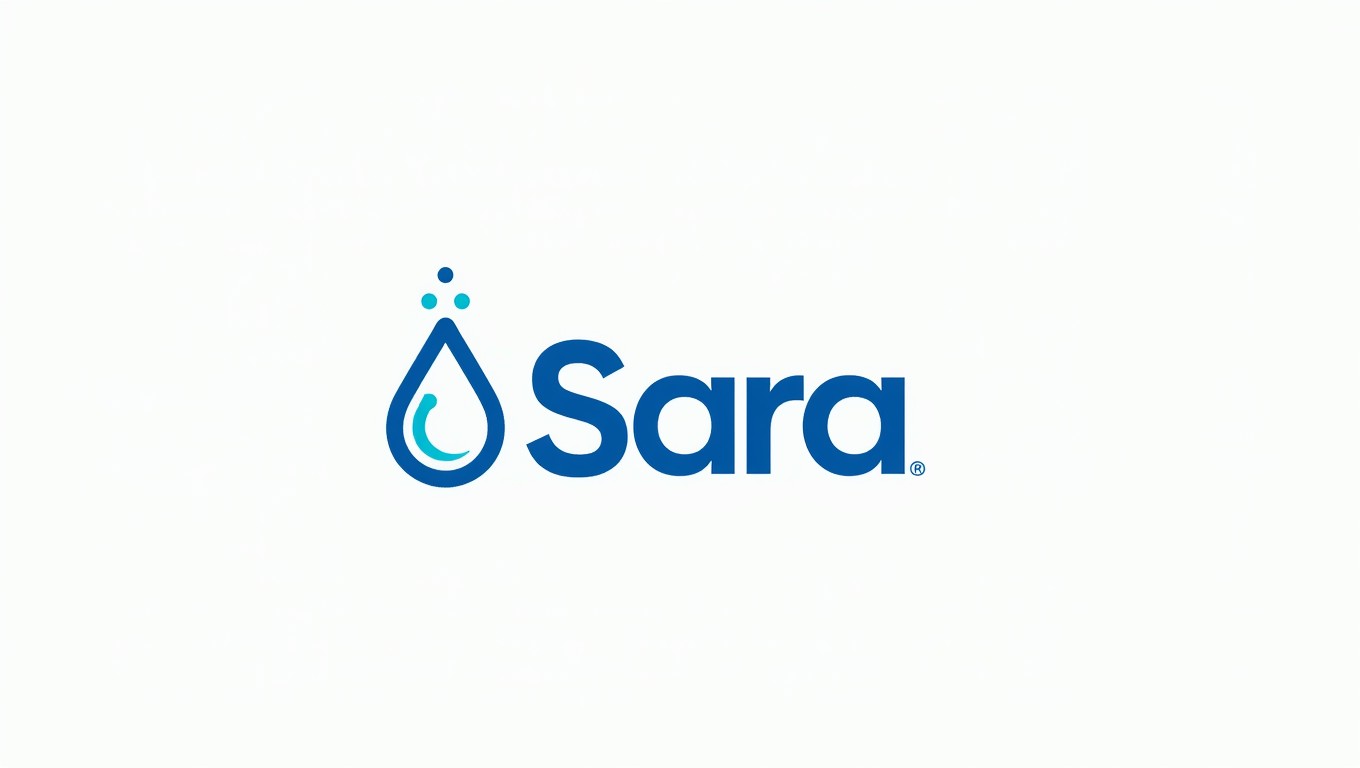 A creative logo design for a purified water vending machine featuring the text 'Agua purificada Sara'