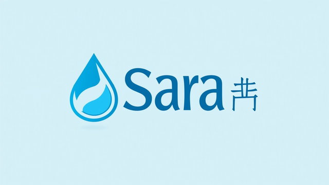 A sleek and modern logo design for a purified water vending machine, featuring the text 'Agua purificada Sara'