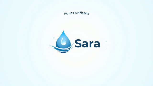 A premium logo design for a purified water vending machine that conveys quality, purity, and consumer trust, featuring the text 'Agua Purificada Sara'