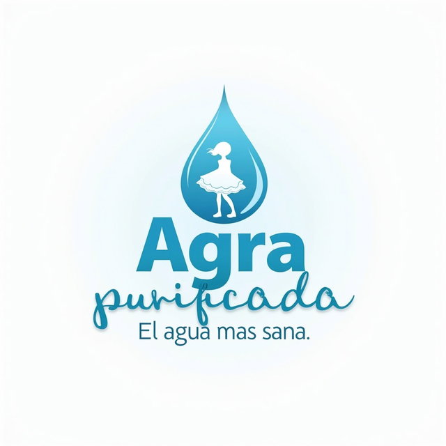 A visually appealing logo design for a purified water vending machine that embodies quality, purity, and trust for consumers