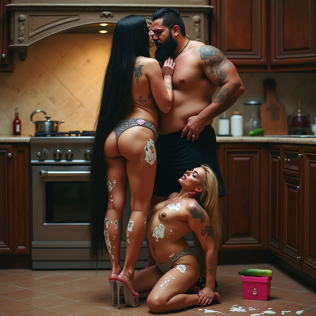 A captivating scene featuring a Mexican woman with fair skin, wide hips, and a large, curvy figure with thick legs