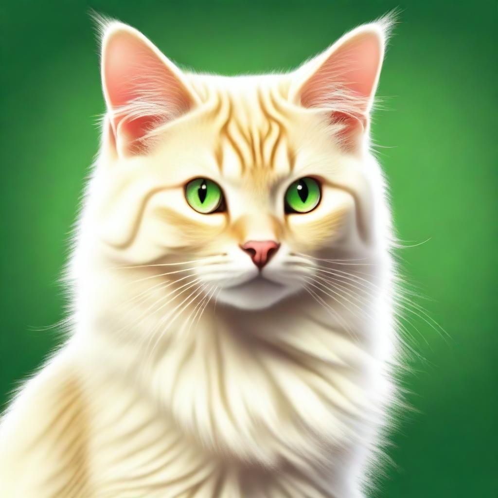 A high-quality digital art image depicting a light blonde cat