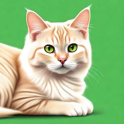 A high-quality digital art image depicting a light blonde cat