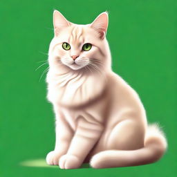 A high-quality digital art image depicting a light blonde cat