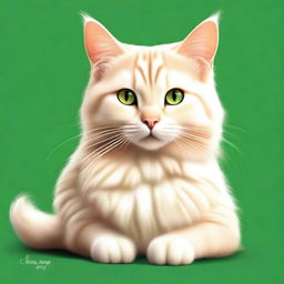 A high-quality digital art image depicting a light blonde cat