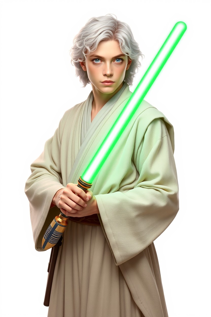 A young 24-year-old male character from the Star Wars universe, depicted in a full-body portrait