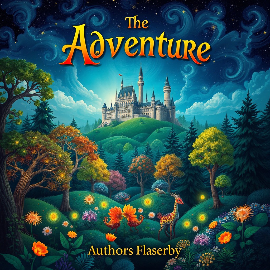 An eye-catching and imaginative book cover design that captures the essence of adventure and fantasy