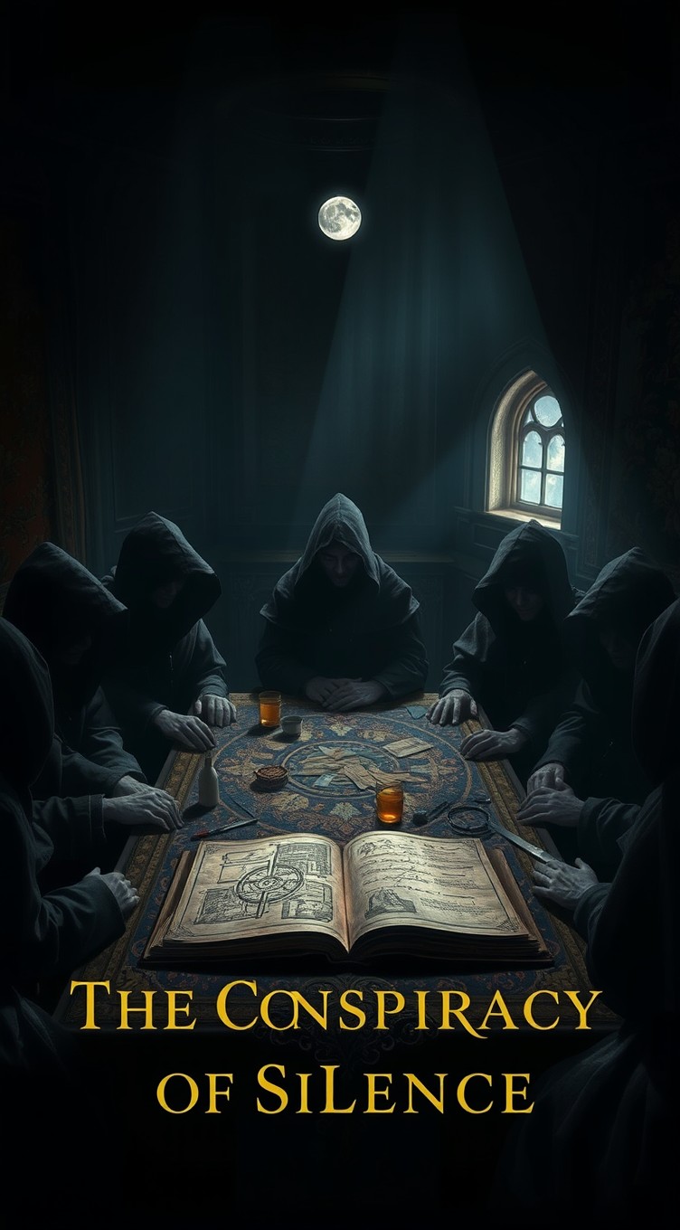 A dramatic and thought-provoking scene titled 'The Conspiracy of Silence'