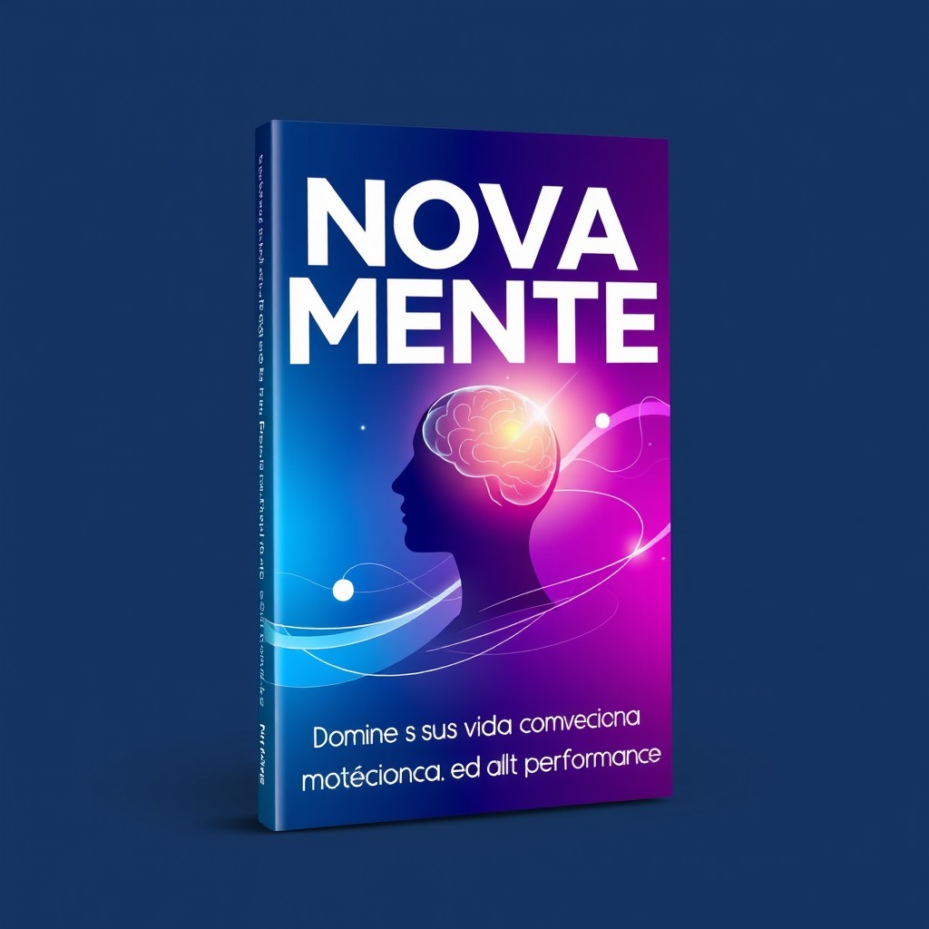 A visually striking book cover for 'Nova Mente: Domine Sua Vida com Inteligência Emocional e Alta Performance'
