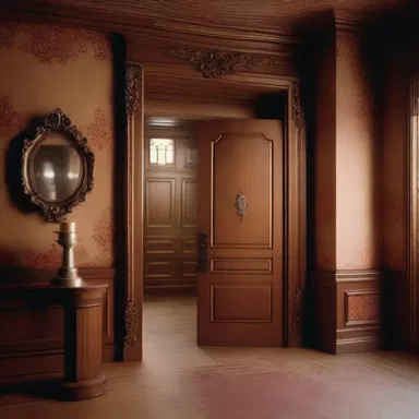 In the movie, the secret door was hidden behind a nog in the old mansion.