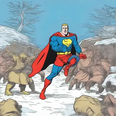 The superhero used his strength to punch through the nog and rescue the trapped civilians.