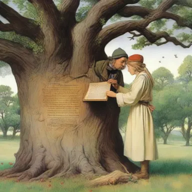As the suitor carved his declaration of love on the old oak tree, he secured a nog to hold the parchment in place.