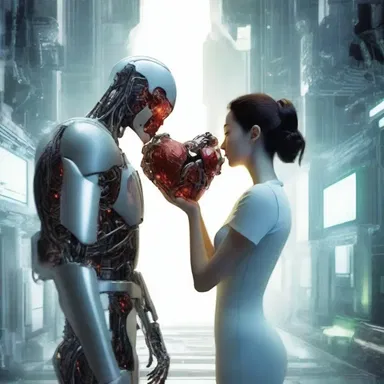 In the science fiction novel, the protagonist's heart gets broken when their android partner leaves them for another human.