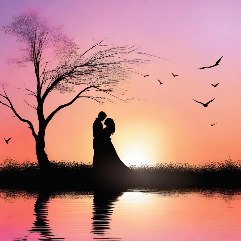 A digital art image of a romantic book cover