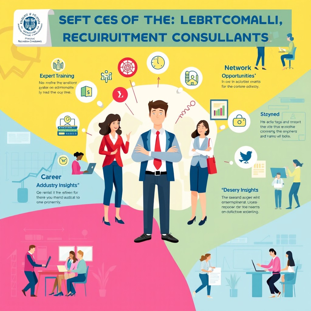 An informative and engaging illustration showcasing the benefits of an Institute of Professional Recruitment Consultants