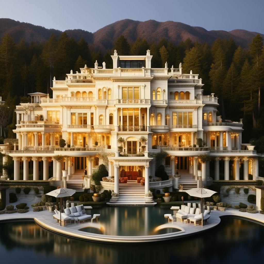 A luxurious house that is worth 10 billion dollars, embodying the pinnacle of wealth and opulence.