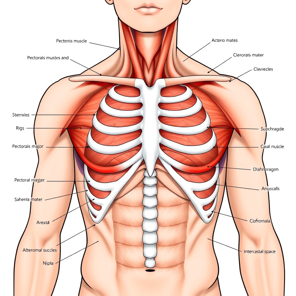 Explore Male Chest Anatomy: Detailed Illustration