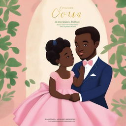 A capa de livro digital de alta qualidade, exibindo um CEO imponente em um terno elegante, com uma babá encantadora ao seu lado, segurando a mão de duas crianças adoráveis