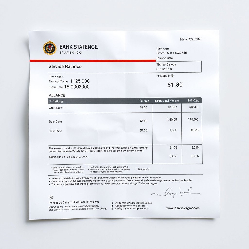 Realistic Bank Account Statement: $1 Balance