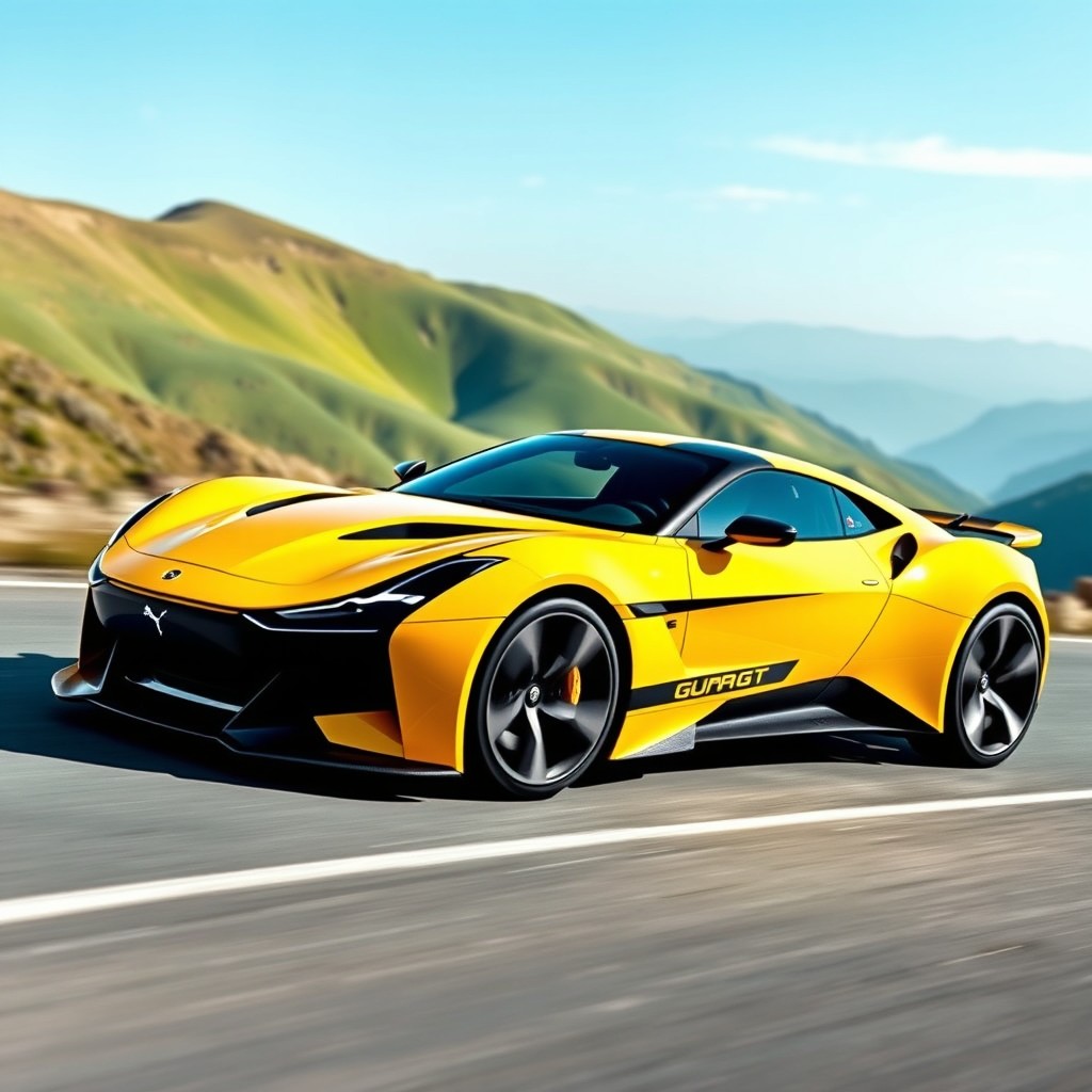 A modern sports car design inspired by the classic Puma GTB