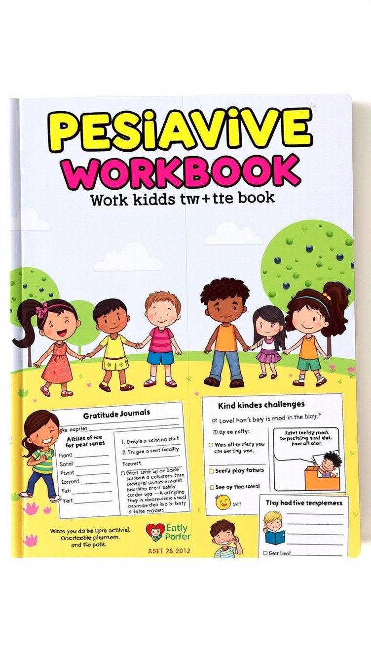 A vibrant and engaging workbook filled with positive behavior activities designed for kids