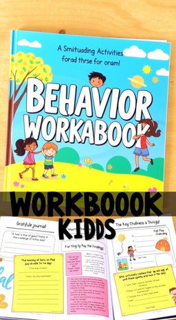 A vibrant and engaging workbook filled with positive behavior activities designed for kids