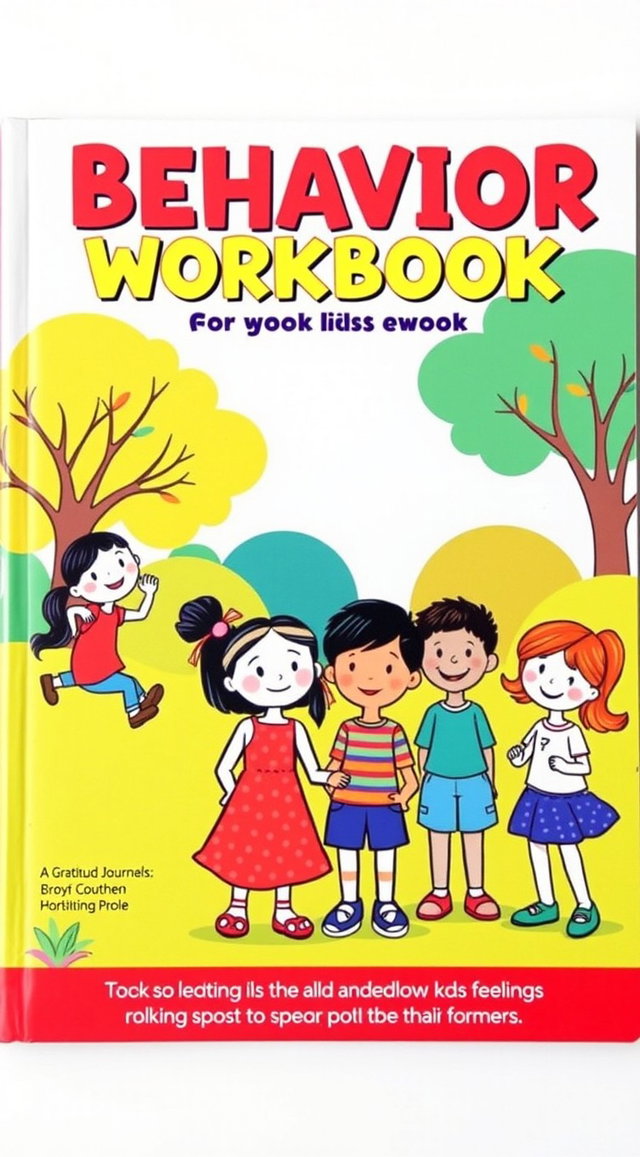 A vibrant and engaging workbook filled with positive behavior activities designed for kids