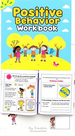 A vibrant workbook filled with positive behavior activities tailored for children