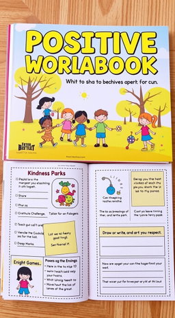 A vibrant workbook filled with positive behavior activities tailored for children