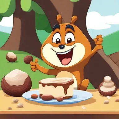 In the cartoon, the character uses dika nuts as a secret ingredient to make a delicious dessert.
