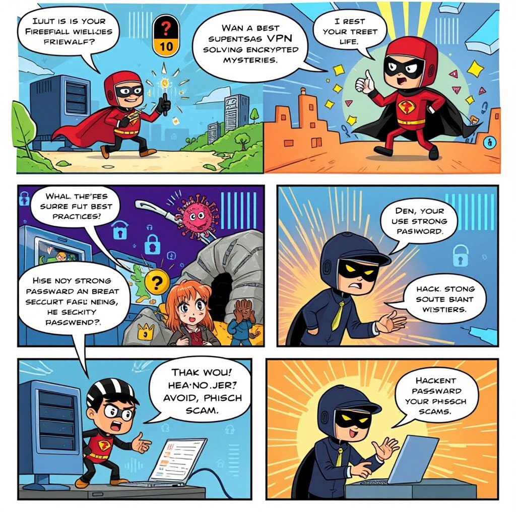Meet the Cyber Heroes: A Comic Strip Adventure