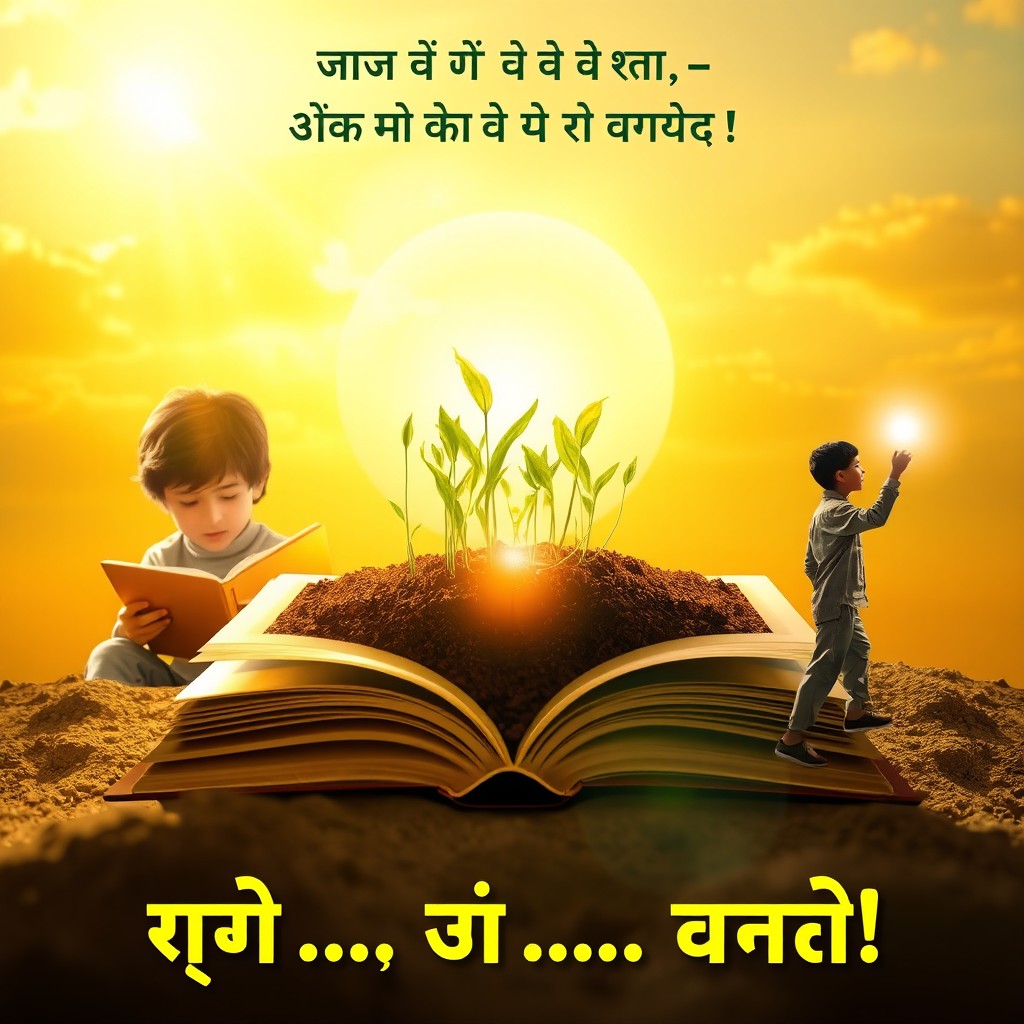 A stunning scene depicting the concept of education and transformation