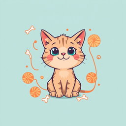 A whimsical t-shirt design featuring a cute and quirky cat illustration