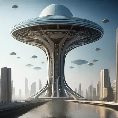 In the science fiction novel, the columniation of the alien spaceship created an awe-inspiring architectural structure.