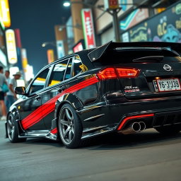 A modified Nissan Tsuru, showcasing a sleek and sporty design that emphasizes performance and customization