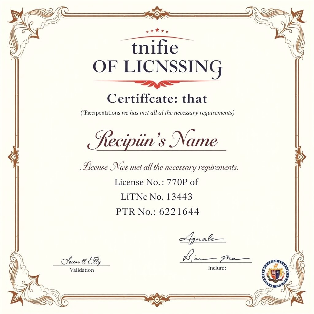 Professional Certificate of Licensing Design