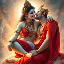 A beautiful, ethereal scene depicting a divine goddess with glowing milk-hued skin