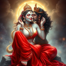 An enchanting depiction of a divine goddess with radiant milk-glow skin, adorned with elegant jewelry around her neck and shimmering payals on her feet