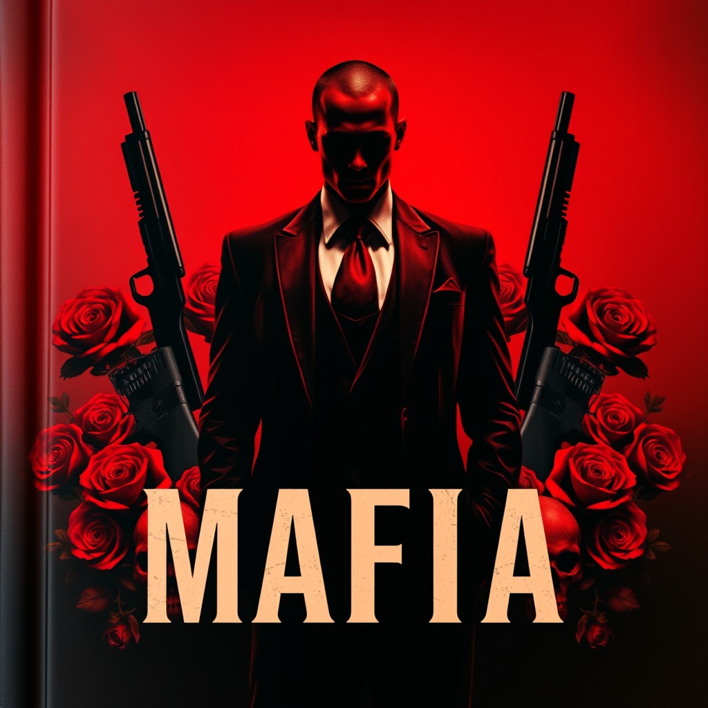 A dramatic book cover design focused on the mafia theme