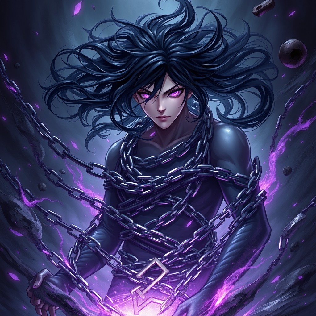 A xianxia cultivator depicted in a dramatic black and destructive abyss, surrounded by chaotic energy