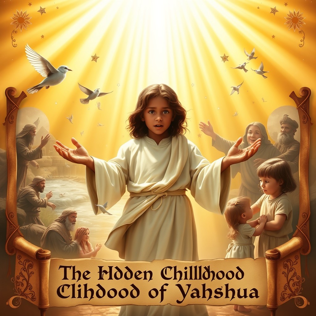 An epic thumbnail featuring a golden heavenly background with divine light descending from above