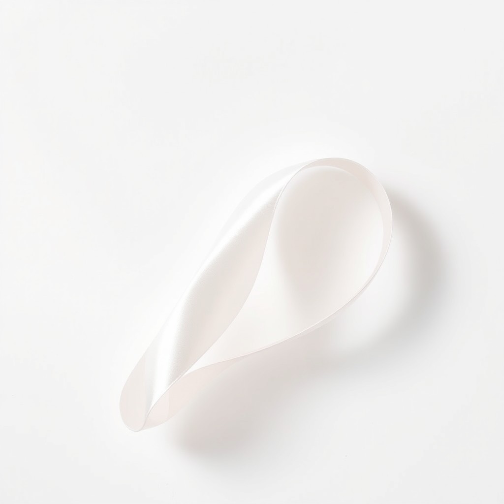 A design featuring a white background with a 3cm wide ribbon