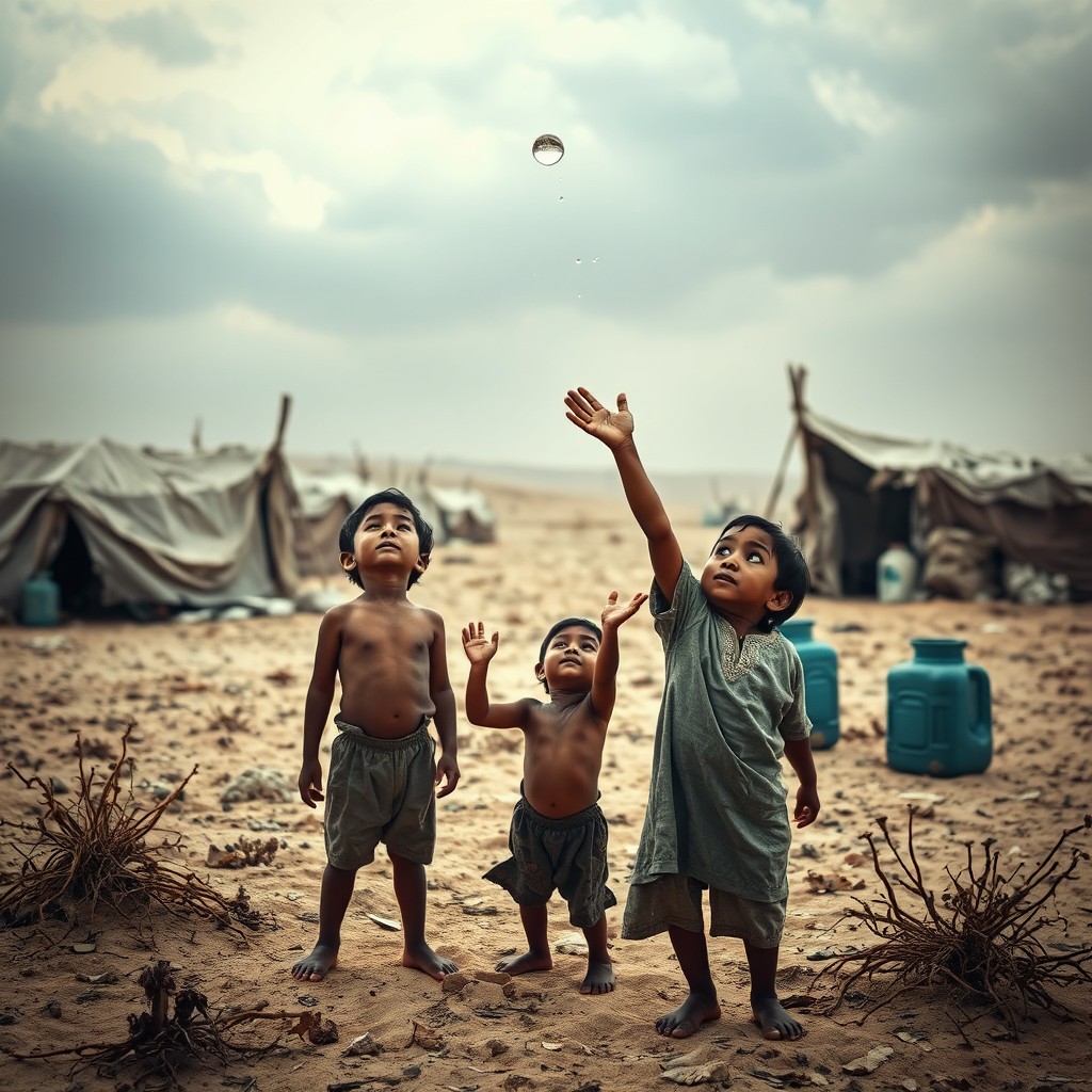 A powerful representation of the struggle for water in Gaza, where water has become a distant hope