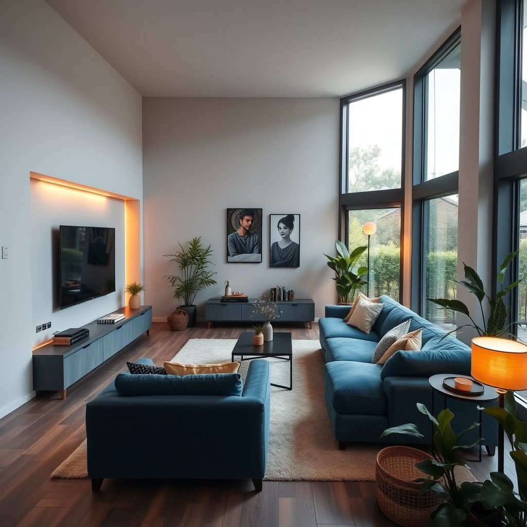 A cozy living room sized at approximately 4 meters by 3