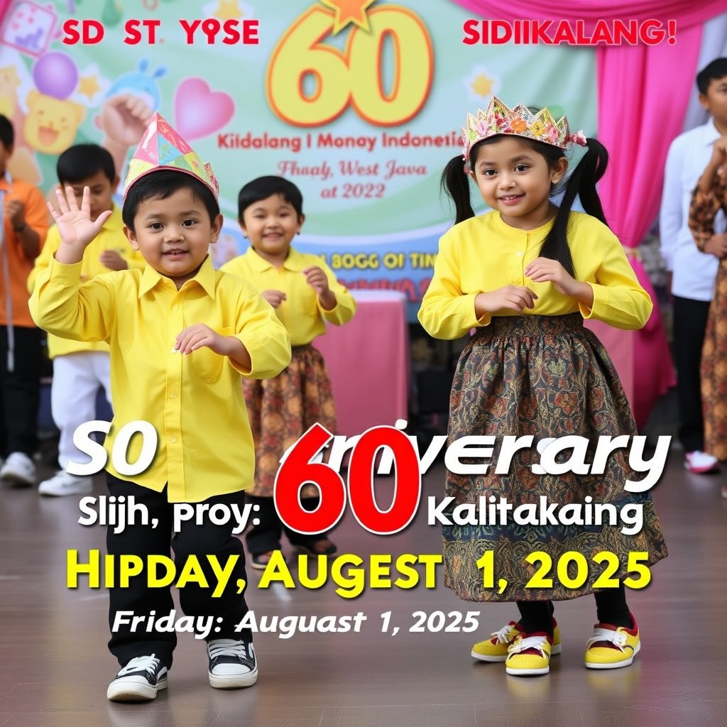 A vibrant and festive poster celebrating the 60th anniversary of SD St