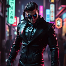 A dynamic portrayal of a supervillain standing confidently in a dramatic pose